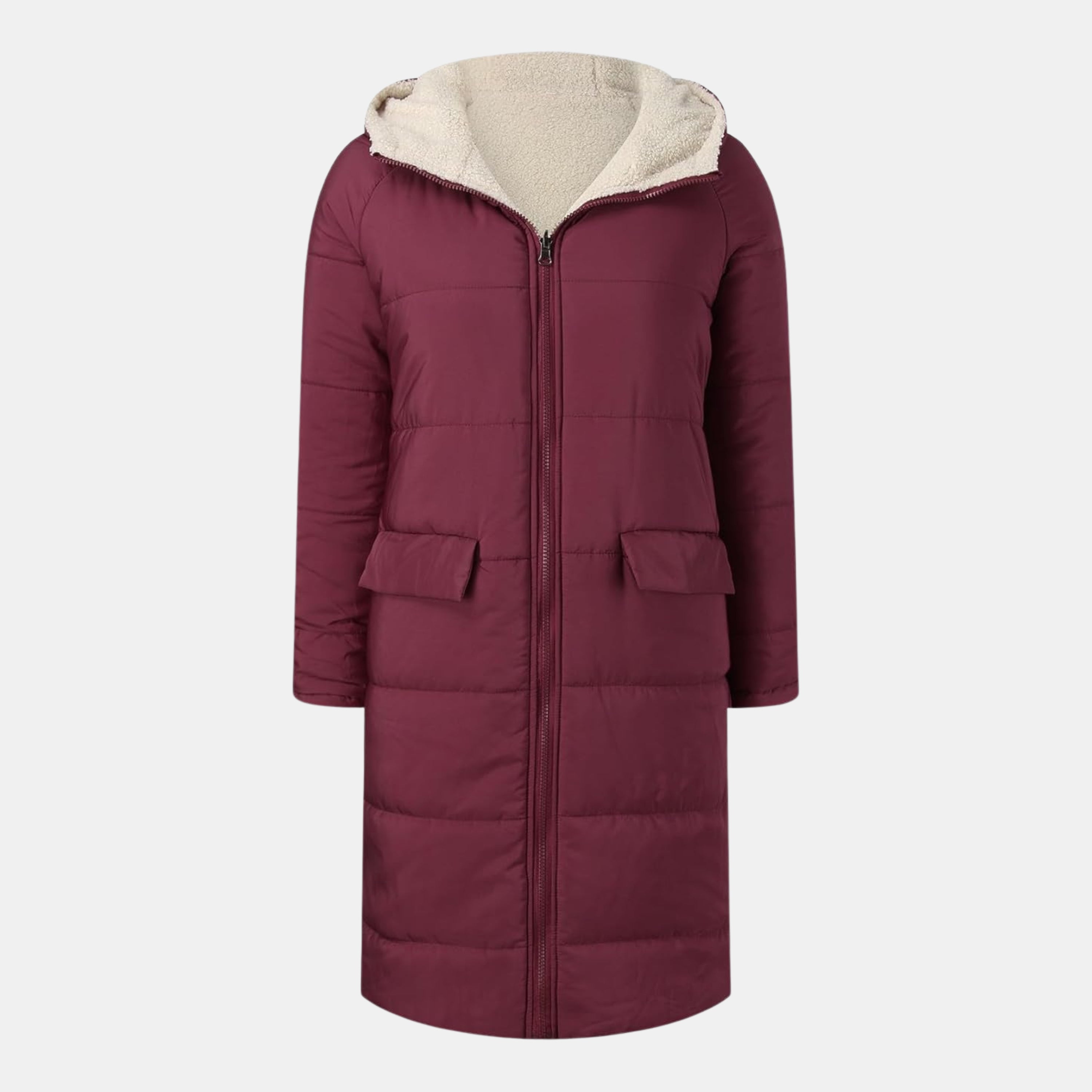 Damen Winter-Steppmantel mit Fleecefutter – Warme Lange Pufferjacke für Kalte Tage von Orren & Valé 